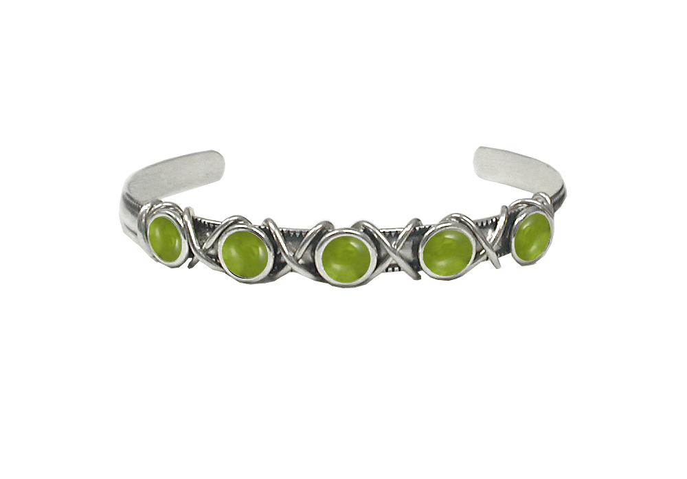 Sterling Silver Cuff Bracelet With Peridot